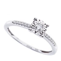 Anello Bliss Donna Rugiada in Oro bianco Diamante